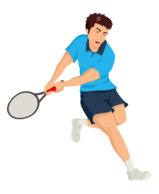 Jugador de tenis a la izquierda