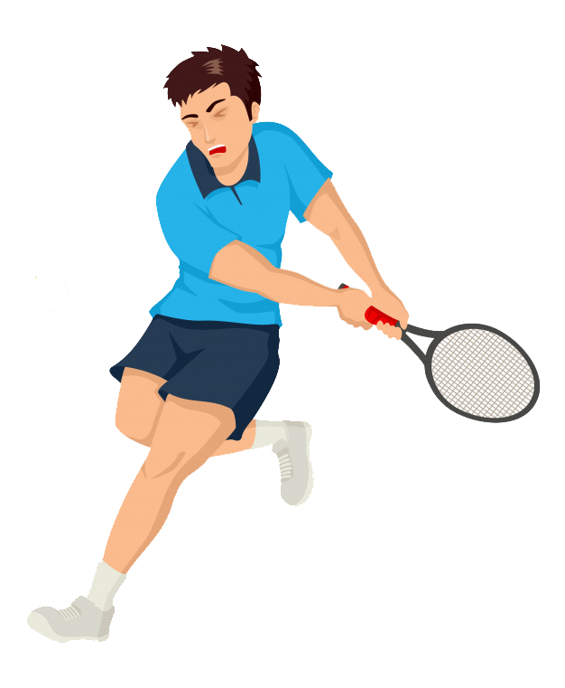 Jugador de tenis a la derecha